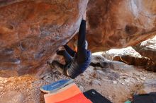 Bouldering in Hueco Tanks on 12/29/2019 with Blue Lizard Climbing and Yoga

Filename: SRM_20191229_1430430.jpg
Aperture: f/2.8
Shutter Speed: 1/200
Body: Canon EOS-1D Mark II
Lens: Canon EF 16-35mm f/2.8 L