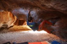 Bouldering in Hueco Tanks on 12/29/2019 with Blue Lizard Climbing and Yoga

Filename: SRM_20191229_1434240.jpg
Aperture: f/3.5
Shutter Speed: 1/250
Body: Canon EOS-1D Mark II
Lens: Canon EF 16-35mm f/2.8 L