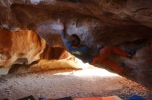 Bouldering in Hueco Tanks on 12/29/2019 with Blue Lizard Climbing and Yoga

Filename: SRM_20191229_1434270.jpg
Aperture: f/4.0
Shutter Speed: 1/250
Body: Canon EOS-1D Mark II
Lens: Canon EF 16-35mm f/2.8 L