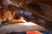 Bouldering in Hueco Tanks on 12/29/2019 with Blue Lizard Climbing and Yoga

Filename: SRM_20191229_1434341.jpg
Aperture: f/4.0
Shutter Speed: 1/250
Body: Canon EOS-1D Mark II
Lens: Canon EF 16-35mm f/2.8 L