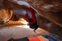 Bouldering in Hueco Tanks on 12/29/2019 with Blue Lizard Climbing and Yoga

Filename: SRM_20191229_1436130.jpg
Aperture: f/3.5
Shutter Speed: 1/250
Body: Canon EOS-1D Mark II
Lens: Canon EF 16-35mm f/2.8 L