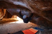 Bouldering in Hueco Tanks on 12/29/2019 with Blue Lizard Climbing and Yoga

Filename: SRM_20191229_1437430.jpg
Aperture: f/4.0
Shutter Speed: 1/250
Body: Canon EOS-1D Mark II
Lens: Canon EF 16-35mm f/2.8 L
