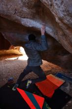 Bouldering in Hueco Tanks on 12/29/2019 with Blue Lizard Climbing and Yoga

Filename: SRM_20191229_1441050.jpg
Aperture: f/4.5
Shutter Speed: 1/250
Body: Canon EOS-1D Mark II
Lens: Canon EF 16-35mm f/2.8 L