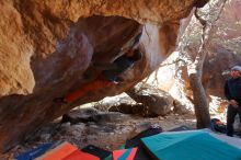 Bouldering in Hueco Tanks on 12/29/2019 with Blue Lizard Climbing and Yoga

Filename: SRM_20191229_1448040.jpg
Aperture: f/3.5
Shutter Speed: 1/250
Body: Canon EOS-1D Mark II
Lens: Canon EF 16-35mm f/2.8 L