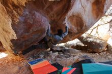 Bouldering in Hueco Tanks on 12/29/2019 with Blue Lizard Climbing and Yoga

Filename: SRM_20191229_1454300.jpg
Aperture: f/3.2
Shutter Speed: 1/250
Body: Canon EOS-1D Mark II
Lens: Canon EF 16-35mm f/2.8 L