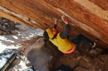 Bouldering in Hueco Tanks on 12/29/2019 with Blue Lizard Climbing and Yoga

Filename: SRM_20191229_1525040.jpg
Aperture: f/5.6
Shutter Speed: 1/250
Body: Canon EOS-1D Mark II
Lens: Canon EF 50mm f/1.8 II