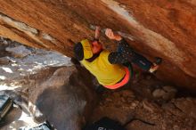 Bouldering in Hueco Tanks on 12/29/2019 with Blue Lizard Climbing and Yoga

Filename: SRM_20191229_1525160.jpg
Aperture: f/5.6
Shutter Speed: 1/250
Body: Canon EOS-1D Mark II
Lens: Canon EF 50mm f/1.8 II