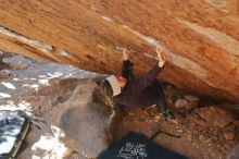 Bouldering in Hueco Tanks on 12/29/2019 with Blue Lizard Climbing and Yoga

Filename: SRM_20191229_1530280.jpg
Aperture: f/4.0
Shutter Speed: 1/320
Body: Canon EOS-1D Mark II
Lens: Canon EF 50mm f/1.8 II