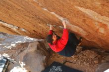 Bouldering in Hueco Tanks on 12/29/2019 with Blue Lizard Climbing and Yoga

Filename: SRM_20191229_1532590.jpg
Aperture: f/3.5
Shutter Speed: 1/400
Body: Canon EOS-1D Mark II
Lens: Canon EF 50mm f/1.8 II