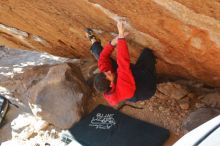 Bouldering in Hueco Tanks on 12/29/2019 with Blue Lizard Climbing and Yoga

Filename: SRM_20191229_1533030.jpg
Aperture: f/3.5
Shutter Speed: 1/400
Body: Canon EOS-1D Mark II
Lens: Canon EF 50mm f/1.8 II