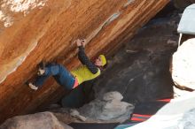 Bouldering in Hueco Tanks on 12/29/2019 with Blue Lizard Climbing and Yoga

Filename: SRM_20191229_1548380.jpg
Aperture: f/5.0
Shutter Speed: 1/320
Body: Canon EOS-1D Mark II
Lens: Canon EF 50mm f/1.8 II