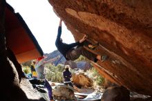 Bouldering in Hueco Tanks on 12/29/2019 with Blue Lizard Climbing and Yoga

Filename: SRM_20191229_1553150.jpg
Aperture: f/5.6
Shutter Speed: 1/320
Body: Canon EOS-1D Mark II
Lens: Canon EF 16-35mm f/2.8 L