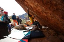 Bouldering in Hueco Tanks on 12/29/2019 with Blue Lizard Climbing and Yoga

Filename: SRM_20191229_1600362.jpg
Aperture: f/5.0
Shutter Speed: 1/320
Body: Canon EOS-1D Mark II
Lens: Canon EF 16-35mm f/2.8 L