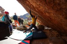 Bouldering in Hueco Tanks on 12/29/2019 with Blue Lizard Climbing and Yoga

Filename: SRM_20191229_1600370.jpg
Aperture: f/5.0
Shutter Speed: 1/320
Body: Canon EOS-1D Mark II
Lens: Canon EF 16-35mm f/2.8 L