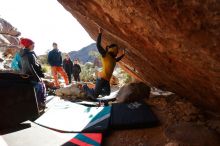 Bouldering in Hueco Tanks on 12/29/2019 with Blue Lizard Climbing and Yoga

Filename: SRM_20191229_1600377.jpg
Aperture: f/5.0
Shutter Speed: 1/320
Body: Canon EOS-1D Mark II
Lens: Canon EF 16-35mm f/2.8 L