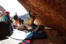 Bouldering in Hueco Tanks on 12/29/2019 with Blue Lizard Climbing and Yoga

Filename: SRM_20191229_1600381.jpg
Aperture: f/5.0
Shutter Speed: 1/320
Body: Canon EOS-1D Mark II
Lens: Canon EF 16-35mm f/2.8 L