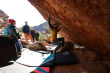 Bouldering in Hueco Tanks on 12/29/2019 with Blue Lizard Climbing and Yoga

Filename: SRM_20191229_1600382.jpg
Aperture: f/5.0
Shutter Speed: 1/320
Body: Canon EOS-1D Mark II
Lens: Canon EF 16-35mm f/2.8 L