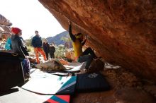 Bouldering in Hueco Tanks on 12/29/2019 with Blue Lizard Climbing and Yoga

Filename: SRM_20191229_1600383.jpg
Aperture: f/5.0
Shutter Speed: 1/320
Body: Canon EOS-1D Mark II
Lens: Canon EF 16-35mm f/2.8 L