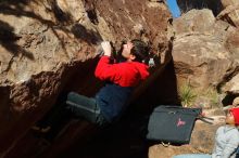 Bouldering in Hueco Tanks on 12/29/2019 with Blue Lizard Climbing and Yoga

Filename: SRM_20191229_1607440.jpg
Aperture: f/14.0
Shutter Speed: 1/320
Body: Canon EOS-1D Mark II
Lens: Canon EF 50mm f/1.8 II