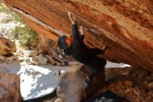 Bouldering in Hueco Tanks on 12/29/2019 with Blue Lizard Climbing and Yoga

Filename: SRM_20191229_1614561.jpg
Aperture: f/4.5
Shutter Speed: 1/320
Body: Canon EOS-1D Mark II
Lens: Canon EF 50mm f/1.8 II