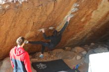 Bouldering in Hueco Tanks on 12/29/2019 with Blue Lizard Climbing and Yoga

Filename: SRM_20191229_1619001.jpg
Aperture: f/4.0
Shutter Speed: 1/320
Body: Canon EOS-1D Mark II
Lens: Canon EF 50mm f/1.8 II