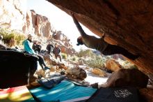 Bouldering in Hueco Tanks on 12/29/2019 with Blue Lizard Climbing and Yoga

Filename: SRM_20191229_1654190.jpg
Aperture: f/5.0
Shutter Speed: 1/320
Body: Canon EOS-1D Mark II
Lens: Canon EF 16-35mm f/2.8 L