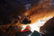 Bouldering in Hueco Tanks on 12/29/2019 with Blue Lizard Climbing and Yoga

Filename: SRM_20191229_1736570.jpg
Aperture: f/2.8
Shutter Speed: 1/200
Body: Canon EOS-1D Mark II
Lens: Canon EF 16-35mm f/2.8 L