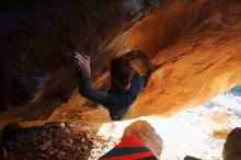 Bouldering in Hueco Tanks on 12/29/2019 with Blue Lizard Climbing and Yoga

Filename: SRM_20191229_1738420.jpg
Aperture: f/3.5
Shutter Speed: 1/200
Body: Canon EOS-1D Mark II
Lens: Canon EF 16-35mm f/2.8 L