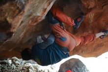 Bouldering in Hueco Tanks on 12/29/2019 with Blue Lizard Climbing and Yoga

Filename: SRM_20191229_1753340.jpg
Aperture: f/1.8
Shutter Speed: 1/125
Body: Canon EOS-1D Mark II
Lens: Canon EF 50mm f/1.8 II