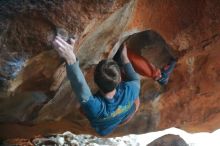 Bouldering in Hueco Tanks on 12/29/2019 with Blue Lizard Climbing and Yoga

Filename: SRM_20191229_1753490.jpg
Aperture: f/1.8
Shutter Speed: 1/100
Body: Canon EOS-1D Mark II
Lens: Canon EF 50mm f/1.8 II