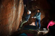 Bouldering in Hueco Tanks on 12/30/2019 with Blue Lizard Climbing and Yoga

Filename: SRM_20191230_1123000.jpg
Aperture: f/6.3
Shutter Speed: 1/250
Body: Canon EOS-1D Mark II
Lens: Canon EF 16-35mm f/2.8 L