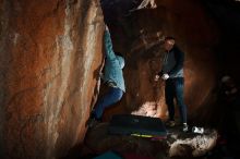 Bouldering in Hueco Tanks on 12/30/2019 with Blue Lizard Climbing and Yoga

Filename: SRM_20191230_1124140.jpg
Aperture: f/6.3
Shutter Speed: 1/250
Body: Canon EOS-1D Mark II
Lens: Canon EF 16-35mm f/2.8 L