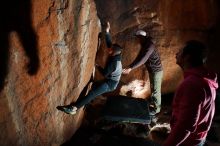 Bouldering in Hueco Tanks on 12/30/2019 with Blue Lizard Climbing and Yoga

Filename: SRM_20191230_1125530.jpg
Aperture: f/6.3
Shutter Speed: 1/250
Body: Canon EOS-1D Mark II
Lens: Canon EF 16-35mm f/2.8 L