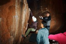 Bouldering in Hueco Tanks on 12/30/2019 with Blue Lizard Climbing and Yoga

Filename: SRM_20191230_1127510.jpg
Aperture: f/5.6
Shutter Speed: 1/250
Body: Canon EOS-1D Mark II
Lens: Canon EF 16-35mm f/2.8 L