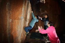 Bouldering in Hueco Tanks on 12/30/2019 with Blue Lizard Climbing and Yoga

Filename: SRM_20191230_1128050.jpg
Aperture: f/5.6
Shutter Speed: 1/250
Body: Canon EOS-1D Mark II
Lens: Canon EF 16-35mm f/2.8 L