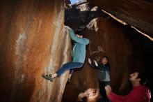 Bouldering in Hueco Tanks on 12/30/2019 with Blue Lizard Climbing and Yoga

Filename: SRM_20191230_1128110.jpg
Aperture: f/5.6
Shutter Speed: 1/250
Body: Canon EOS-1D Mark II
Lens: Canon EF 16-35mm f/2.8 L