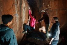 Bouldering in Hueco Tanks on 12/30/2019 with Blue Lizard Climbing and Yoga

Filename: SRM_20191230_1143520.jpg
Aperture: f/5.6
Shutter Speed: 1/250
Body: Canon EOS-1D Mark II
Lens: Canon EF 16-35mm f/2.8 L