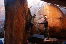 Bouldering in Hueco Tanks on 12/30/2019 with Blue Lizard Climbing and Yoga

Filename: SRM_20191230_1147290.jpg
Aperture: f/3.2
Shutter Speed: 1/250
Body: Canon EOS-1D Mark II
Lens: Canon EF 16-35mm f/2.8 L