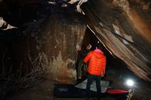 Bouldering in Hueco Tanks on 12/30/2019 with Blue Lizard Climbing and Yoga

Filename: SRM_20191230_1150410.jpg
Aperture: f/5.6
Shutter Speed: 1/250
Body: Canon EOS-1D Mark II
Lens: Canon EF 16-35mm f/2.8 L