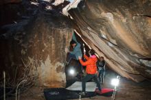 Bouldering in Hueco Tanks on 12/30/2019 with Blue Lizard Climbing and Yoga

Filename: SRM_20191230_1152570.jpg
Aperture: f/5.6
Shutter Speed: 1/250
Body: Canon EOS-1D Mark II
Lens: Canon EF 16-35mm f/2.8 L