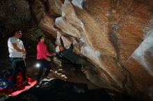 Bouldering in Hueco Tanks on 12/30/2019 with Blue Lizard Climbing and Yoga

Filename: SRM_20191230_1221160.jpg
Aperture: f/8.0
Shutter Speed: 1/250
Body: Canon EOS-1D Mark II
Lens: Canon EF 16-35mm f/2.8 L