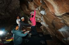 Bouldering in Hueco Tanks on 12/30/2019 with Blue Lizard Climbing and Yoga

Filename: SRM_20191230_1226540.jpg
Aperture: f/8.0
Shutter Speed: 1/250
Body: Canon EOS-1D Mark II
Lens: Canon EF 16-35mm f/2.8 L