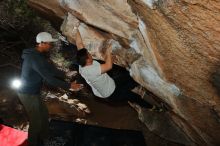 Bouldering in Hueco Tanks on 12/30/2019 with Blue Lizard Climbing and Yoga

Filename: SRM_20191230_1234100.jpg
Aperture: f/8.0
Shutter Speed: 1/250
Body: Canon EOS-1D Mark II
Lens: Canon EF 16-35mm f/2.8 L