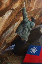 Bouldering in Hueco Tanks on 12/30/2019 with Blue Lizard Climbing and Yoga

Filename: SRM_20191230_1307110.jpg
Aperture: f/2.8
Shutter Speed: 1/400
Body: Canon EOS-1D Mark II
Lens: Canon EF 50mm f/1.8 II