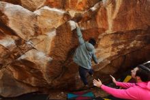 Bouldering in Hueco Tanks on 12/30/2019 with Blue Lizard Climbing and Yoga

Filename: SRM_20191230_1318230.jpg
Aperture: f/4.0
Shutter Speed: 1/250
Body: Canon EOS-1D Mark II
Lens: Canon EF 16-35mm f/2.8 L