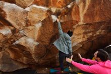 Bouldering in Hueco Tanks on 12/30/2019 with Blue Lizard Climbing and Yoga

Filename: SRM_20191230_1318231.jpg
Aperture: f/4.0
Shutter Speed: 1/250
Body: Canon EOS-1D Mark II
Lens: Canon EF 16-35mm f/2.8 L