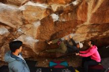 Bouldering in Hueco Tanks on 12/30/2019 with Blue Lizard Climbing and Yoga

Filename: SRM_20191230_1321020.jpg
Aperture: f/4.0
Shutter Speed: 1/250
Body: Canon EOS-1D Mark II
Lens: Canon EF 16-35mm f/2.8 L