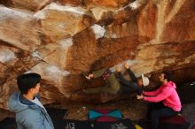 Bouldering in Hueco Tanks on 12/30/2019 with Blue Lizard Climbing and Yoga

Filename: SRM_20191230_1321021.jpg
Aperture: f/4.0
Shutter Speed: 1/250
Body: Canon EOS-1D Mark II
Lens: Canon EF 16-35mm f/2.8 L