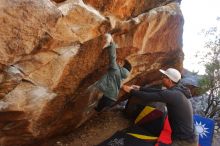 Bouldering in Hueco Tanks on 12/30/2019 with Blue Lizard Climbing and Yoga

Filename: SRM_20191230_1326350.jpg
Aperture: f/4.0
Shutter Speed: 1/250
Body: Canon EOS-1D Mark II
Lens: Canon EF 16-35mm f/2.8 L