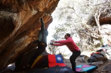 Bouldering in Hueco Tanks on 12/30/2019 with Blue Lizard Climbing and Yoga

Filename: SRM_20191230_1328310.jpg
Aperture: f/4.0
Shutter Speed: 1/250
Body: Canon EOS-1D Mark II
Lens: Canon EF 16-35mm f/2.8 L